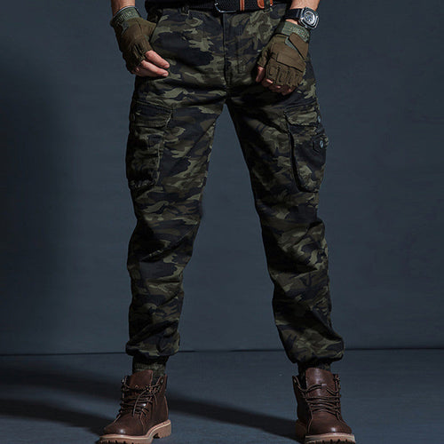 Amarae | Cargo Pants Cotton Blend Loose Fit Multiple Pockets Elastic Cuffs