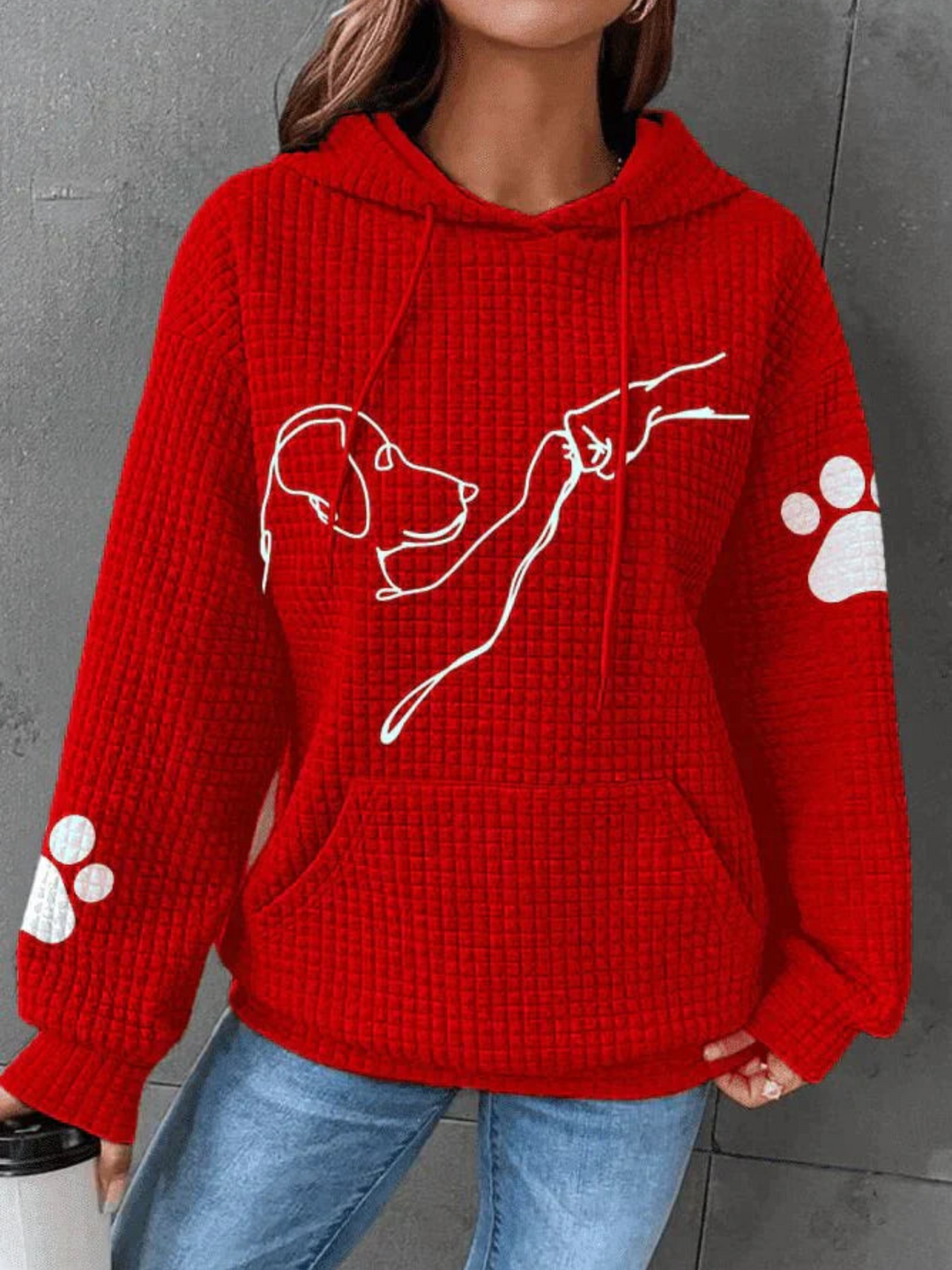 Amarae | Hoodie Dog Print for Women - Long Sleeve