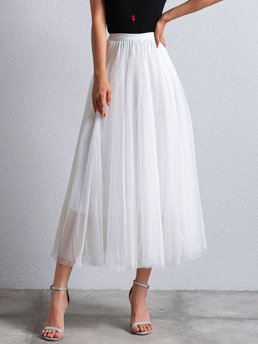 Amarae | Longer Puffier Tutu Tulle Skirt Flowing Trapeze-Shaped for Women Casual Soft