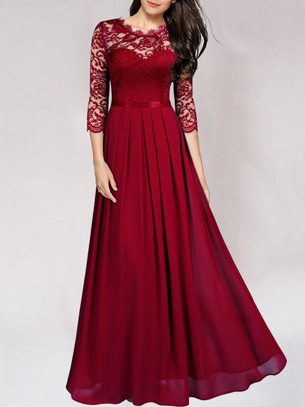 Lune London | Long Elegant Bridesmaid Dress Made Of Flowing Lace