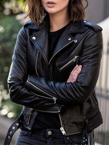 Amarae | Perfect faux leather jackets with zipper, elegant women's jackets