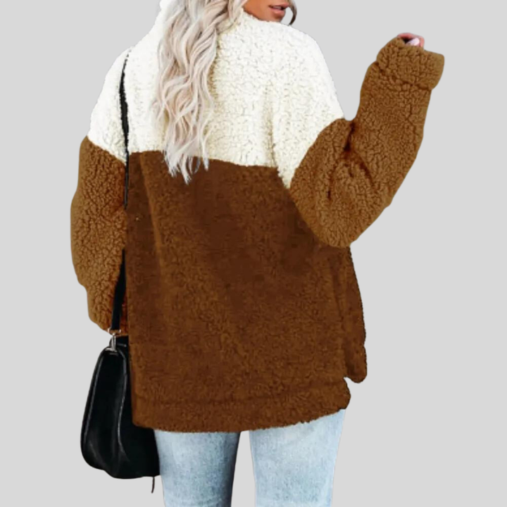 Amarae | Sherpa Pullover - Soft Fleece - Quarter Zip - Stand Collar - Loose Fit