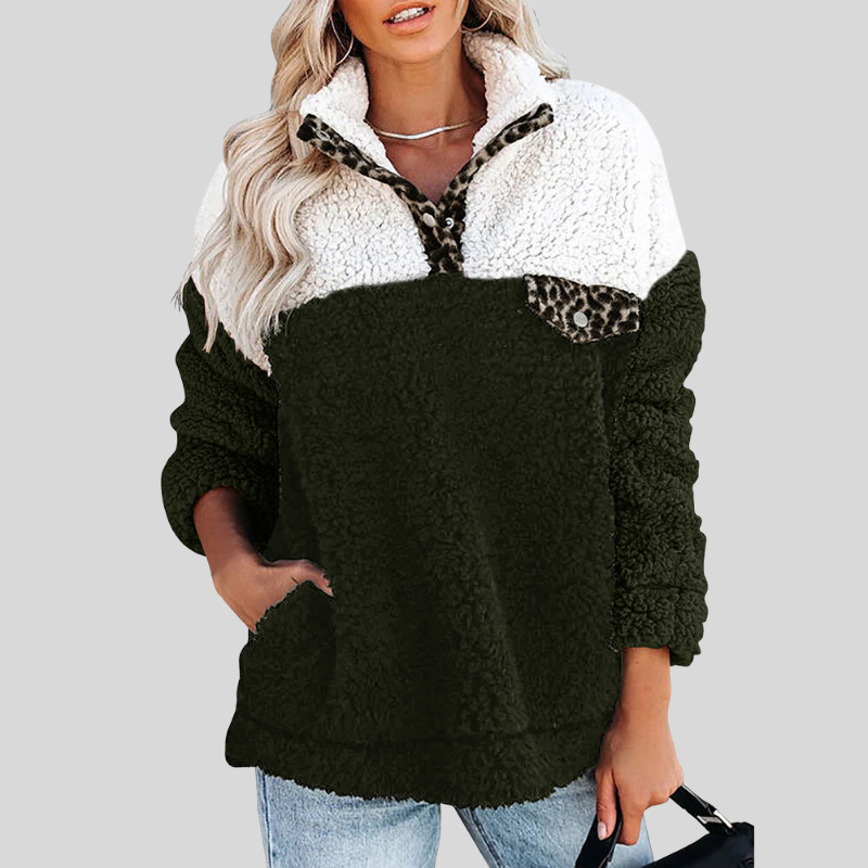 Amarae | Sherpa Pullover - Soft Fleece - Quarter Zip - Stand Collar - Loose Fit