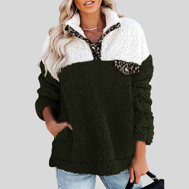 Amarae | Sherpa Pullover - Soft Fleece - Quarter Zip - Stand Collar - Loose Fit