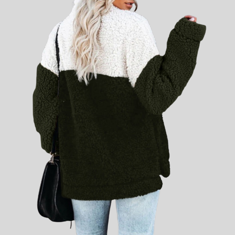 Amarae | Sherpa Pullover - Soft Fleece - Quarter Zip - Stand Collar - Loose Fit