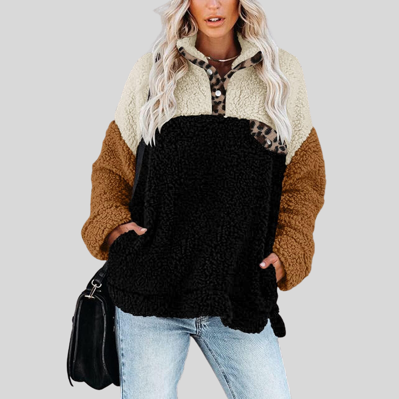 Amarae | Sherpa Pullover - Soft Fleece - Quarter Zip - Stand Collar - Loose Fit