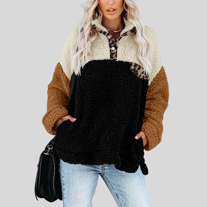 Amarae | Sherpa Pullover - Soft Fleece - Quarter Zip - Stand Collar - Loose Fit
