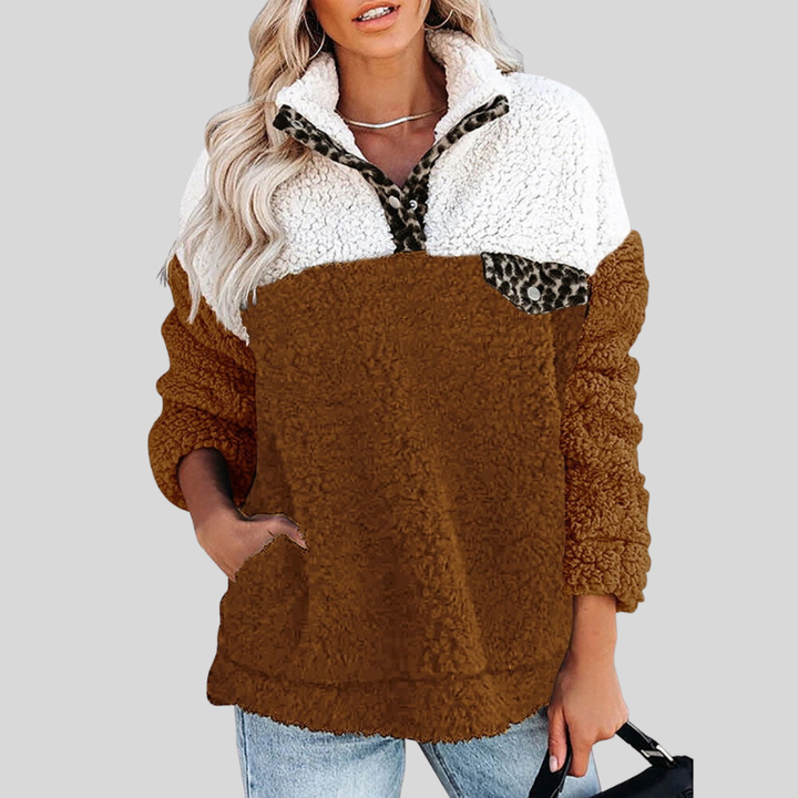 Amarae | Sherpa Pullover - Soft Fleece - Quarter Zip - Stand Collar - Loose Fit