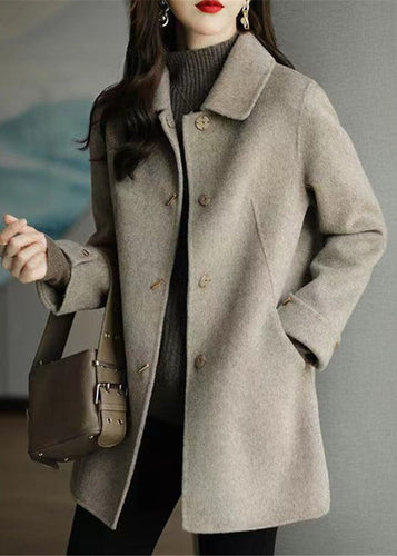 Amarae | Camel Peter Pan Collar Pockets Wool Coats