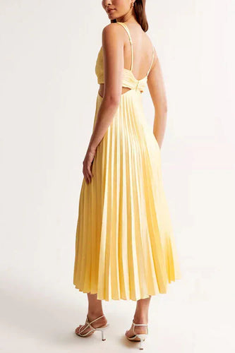 Amarae | Pleated Plunge Midi Dress