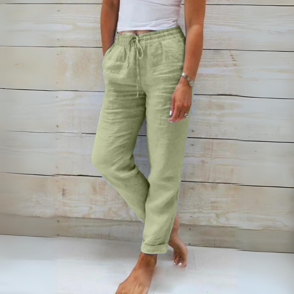 Lune London | Women's cotton and linen pants with elastic waistband