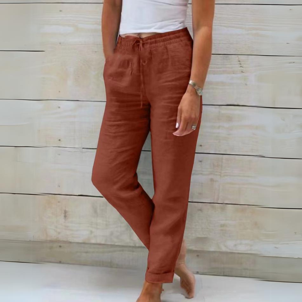 Lune London | Women's cotton and linen pants with elastic waistband
