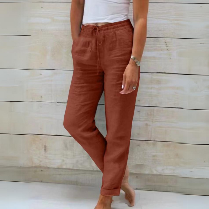 Lune London | Women's cotton and linen pants with elastic waistband