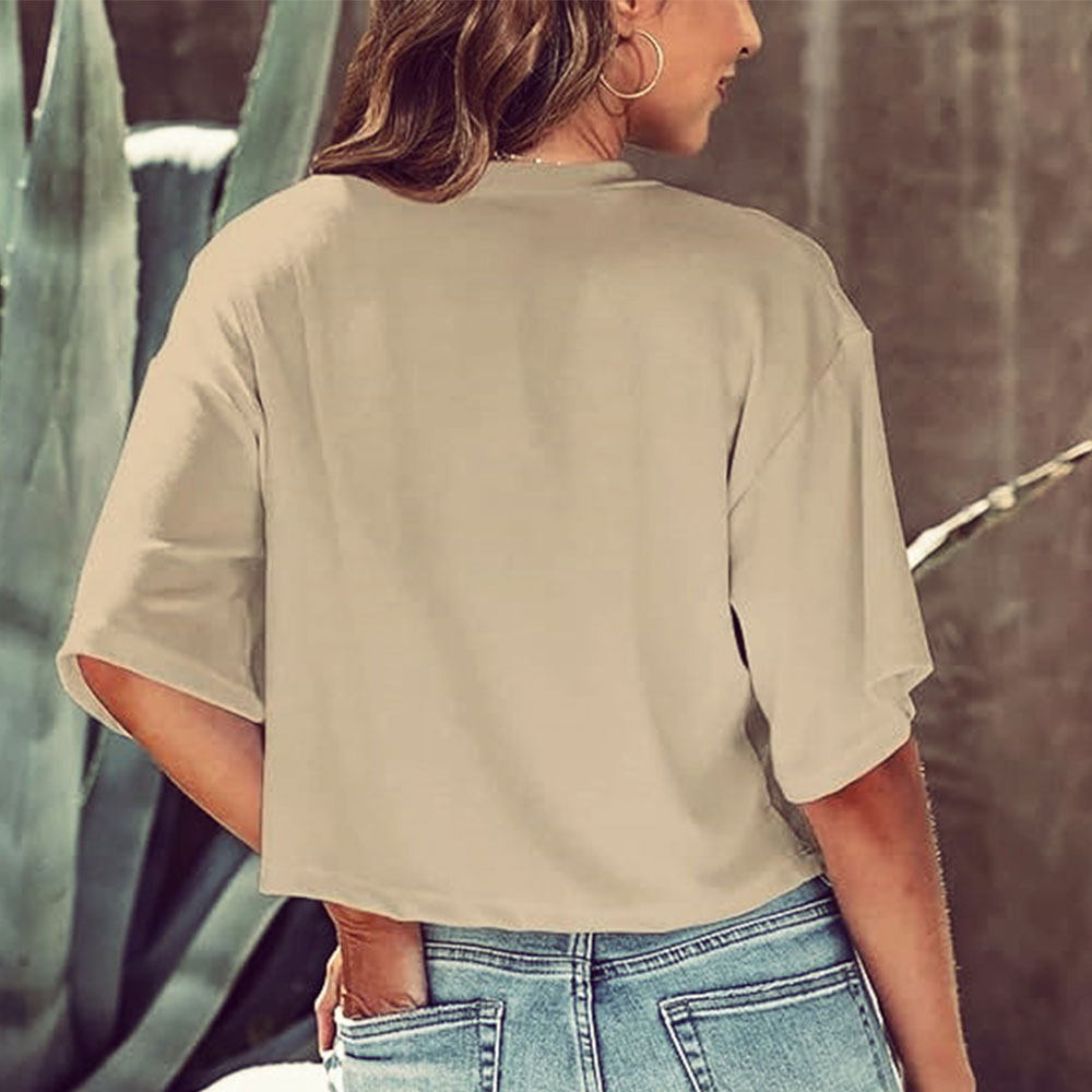 Lune London | Casual, Solid, Short T-Shirt with Round Neck for Women