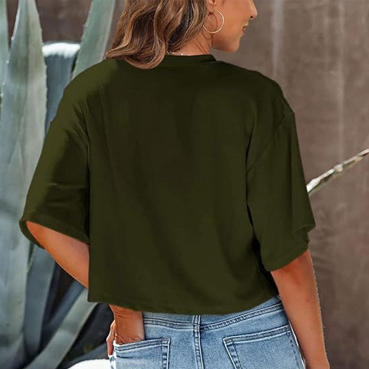 Lune London | Casual, Solid, Short T-Shirt with Round Neck for Women
