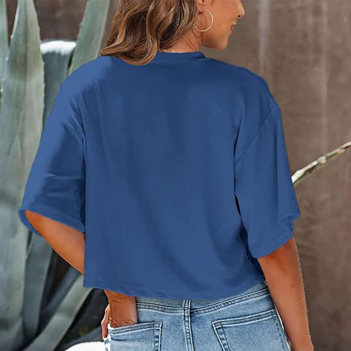 Lune London | Casual, Solid, Short T-Shirt with Round Neck for Women