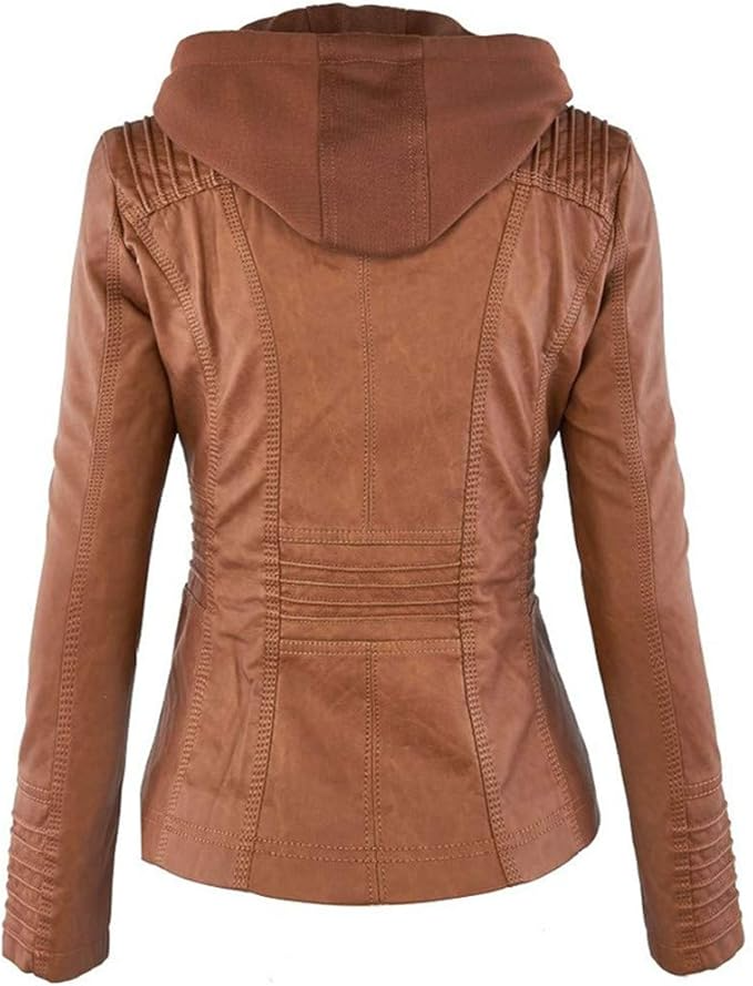 Lune London | Leather jacket - With hood - Fitted cut - Versatile & Stylish