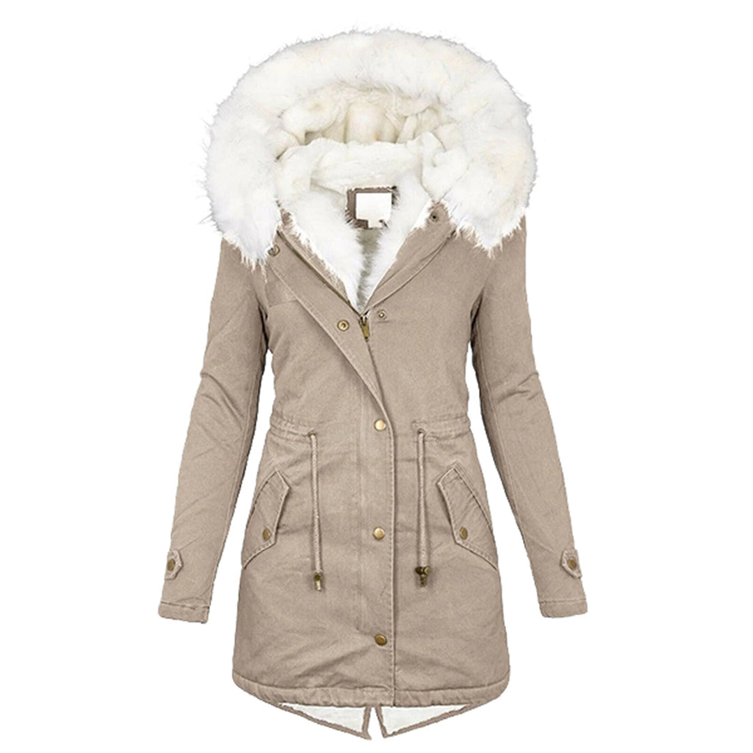 Amarae | Elegant Winter Jacket with Hood and Button Detail