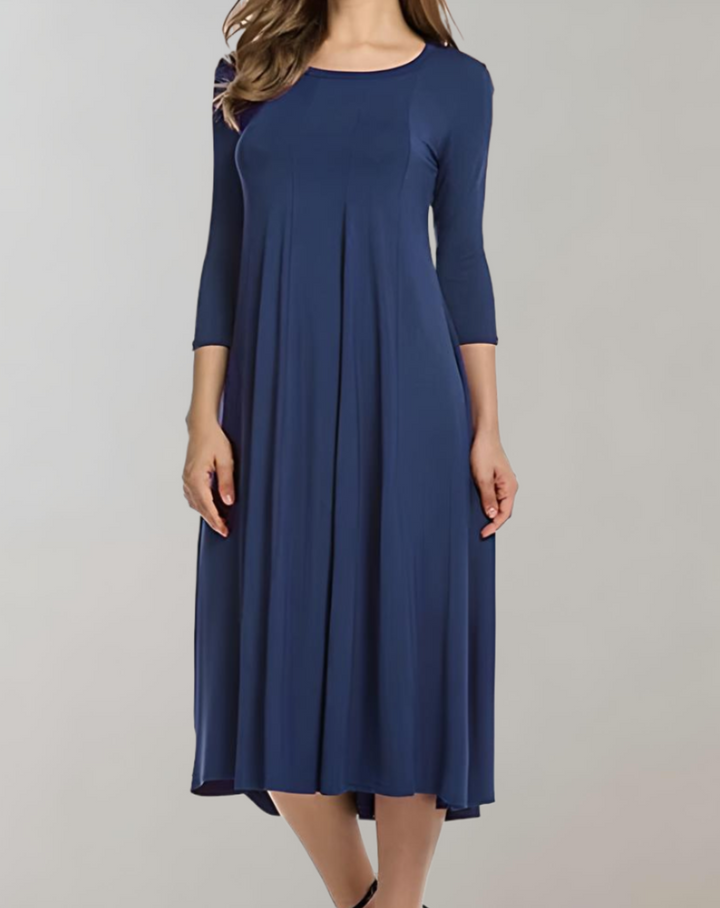 Lune London | A-line dress with 3/4 sleeves and a round neck