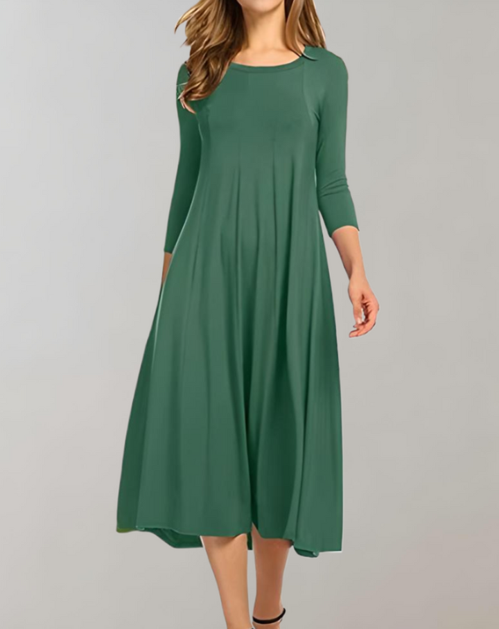 Lune London | A-line dress with 3/4 sleeves and a round neck
