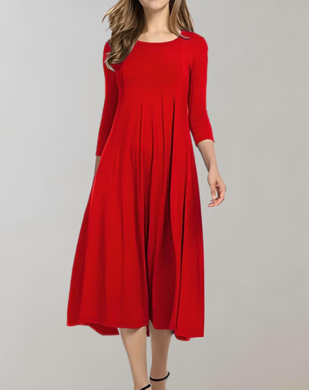 Lune London | A-line dress with 3/4 sleeves and a round neck
