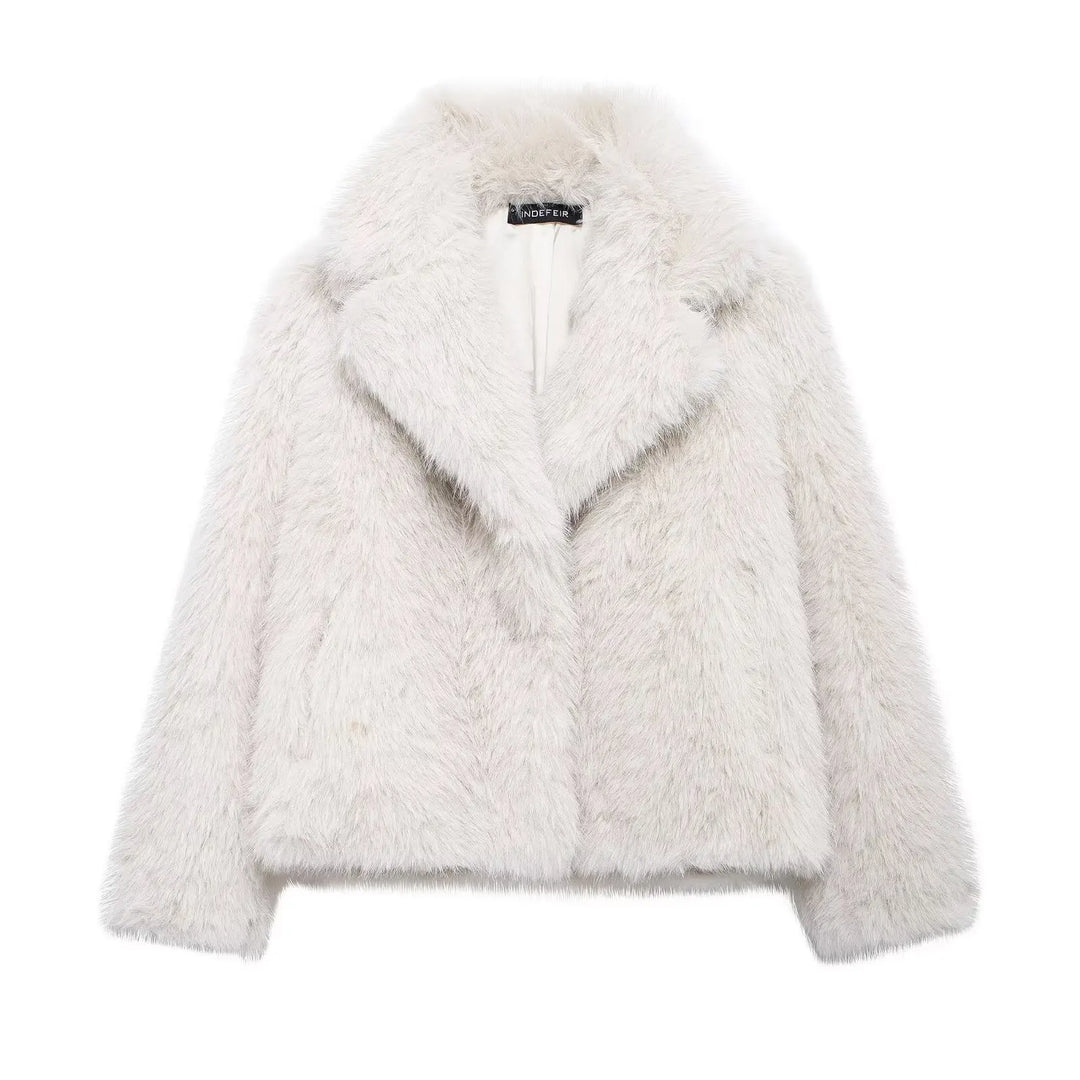 Lune London | Vintage - Women's winter jacket with faux fur and turned-down collar