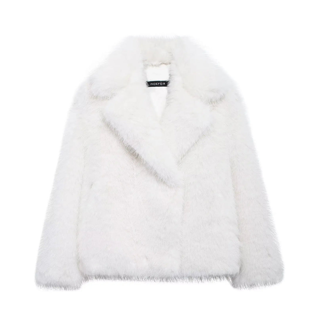Lune London | Vintage - Women's winter jacket with faux fur and turned-down collar