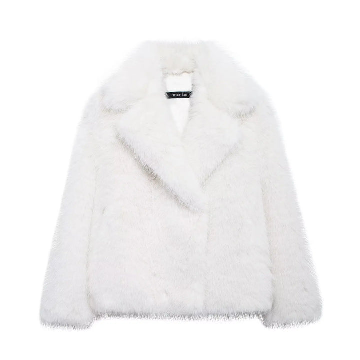 Lune London | Vintage - Women's winter jacket with faux fur and turned-down collar