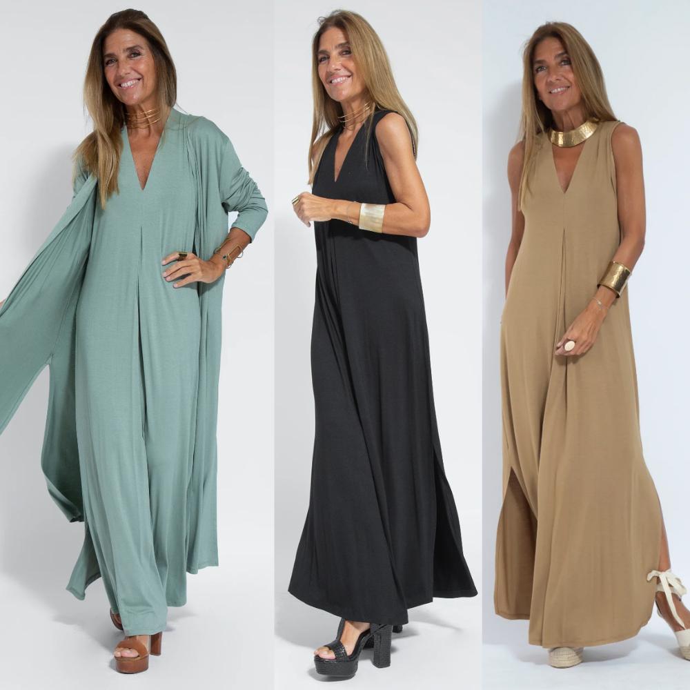 Lune London | Set with Long, Slimming Dress and Vest