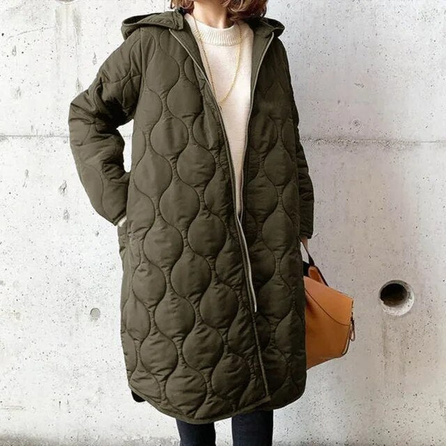 Lune London | New Casual Parka Coat with Hood Made Of Argyle