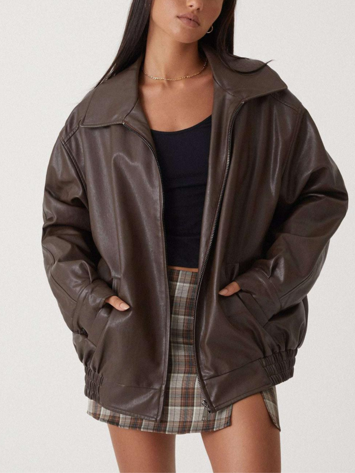 Lune London | Leather Jacket Women - Oversized Fit - Winter