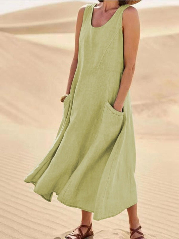 Lune London | Loose Fit Sleeveless Flowing Dress Summer Dress