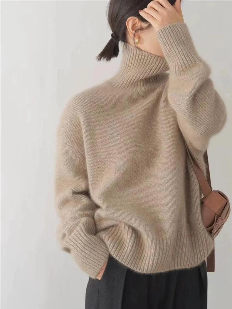 Lune London | Women's Turtleneck Sweater Made Of Cashmere