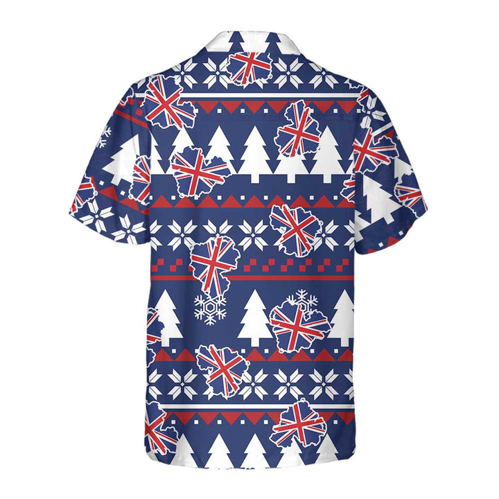 Lune London | London Ugly Hawaiian Christmas Shirt, Christmas Shirt with England Flag for Men