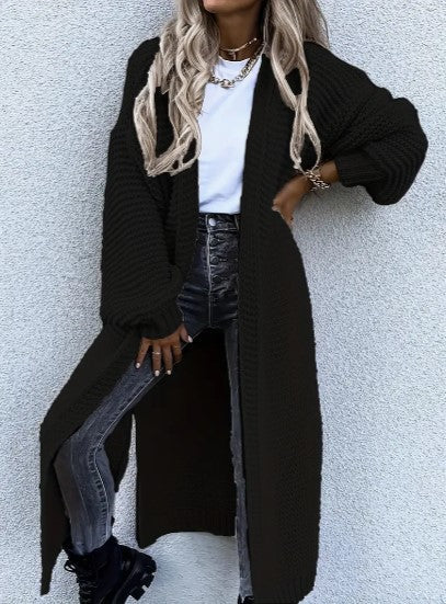 Lune London | Longer Cardigan - Open Design Ribbed Sleeves Seasonal Versatility