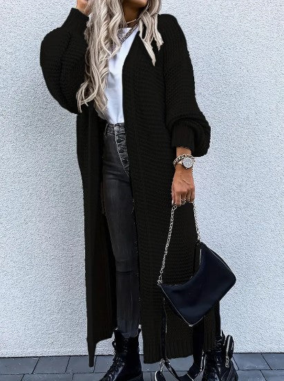 Lune London | Longer Cardigan - Open Design Ribbed Sleeves Seasonal Versatility