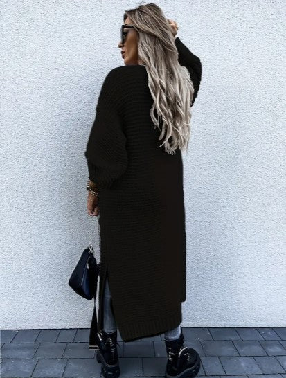 Lune London | Longer Cardigan - Open Design Ribbed Sleeves Seasonal Versatility