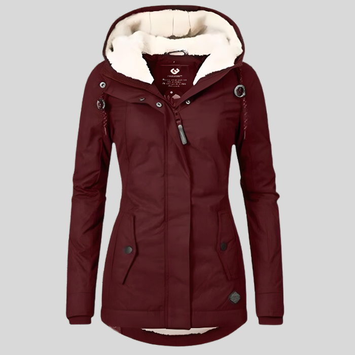 Amarae | Long Winter Coat with Hood & Lining Waterproof Warm & Comfortable