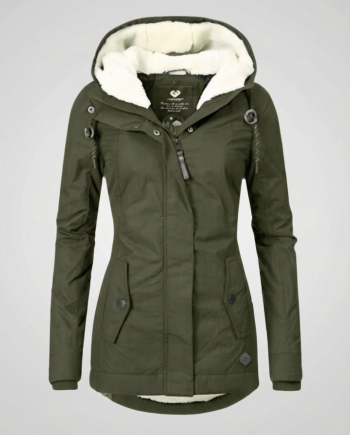 Warm winter jacket with hood for women | Amarae