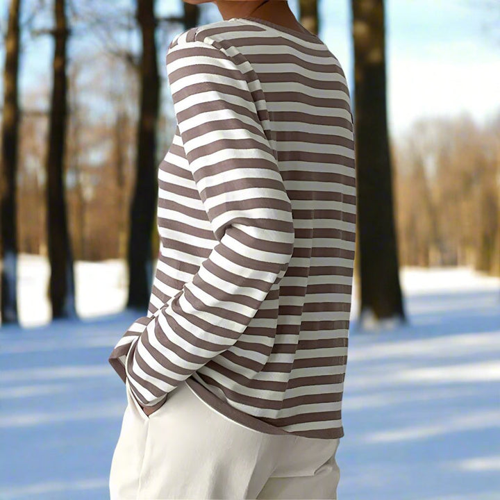 Lune London | Long Sleeve T-Shirt - Striped - Crew Neck - Relaxed Fit