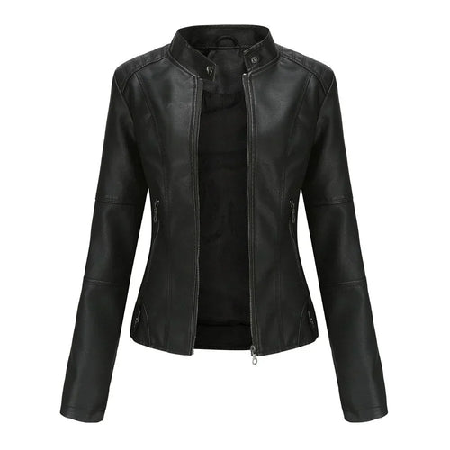 Amarae | Women's leather jacket with Mao