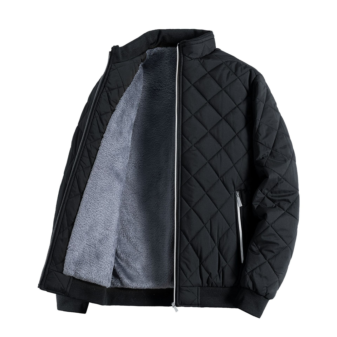 Lune London | Men's Quilted Fleece Jacket - High Collar Winter