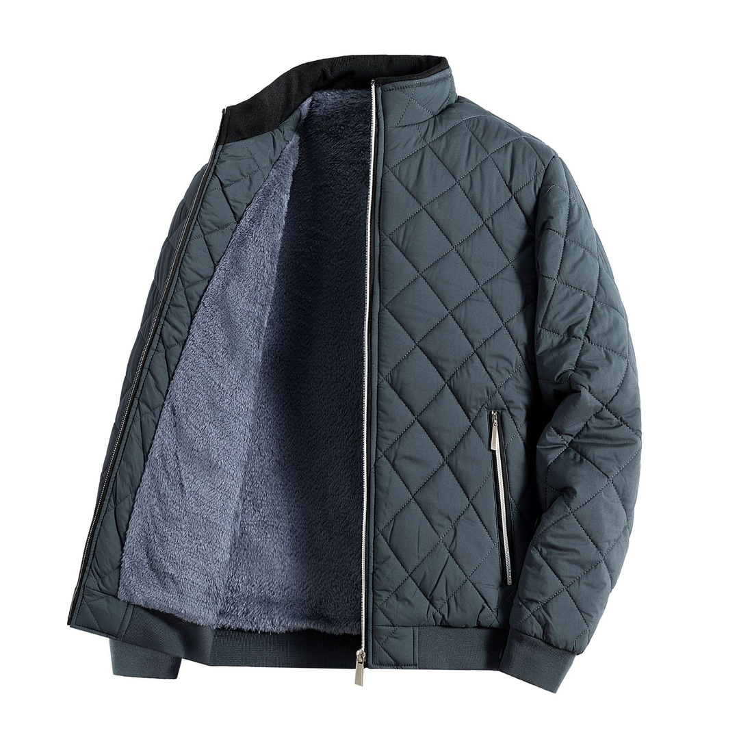 Lune London | Men's Quilted Fleece Jacket - High Collar Winter