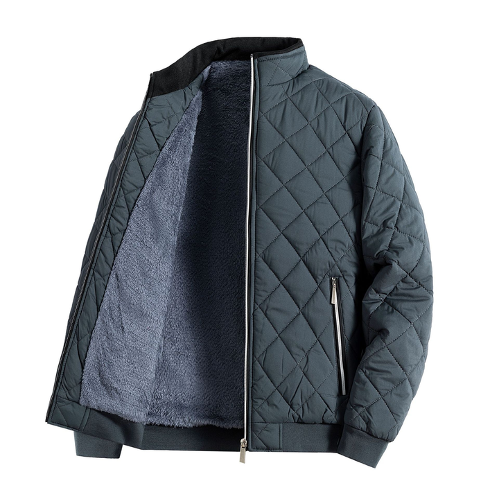 Lune London | Men's Quilted Fleece Jacket - High Collar Winter
