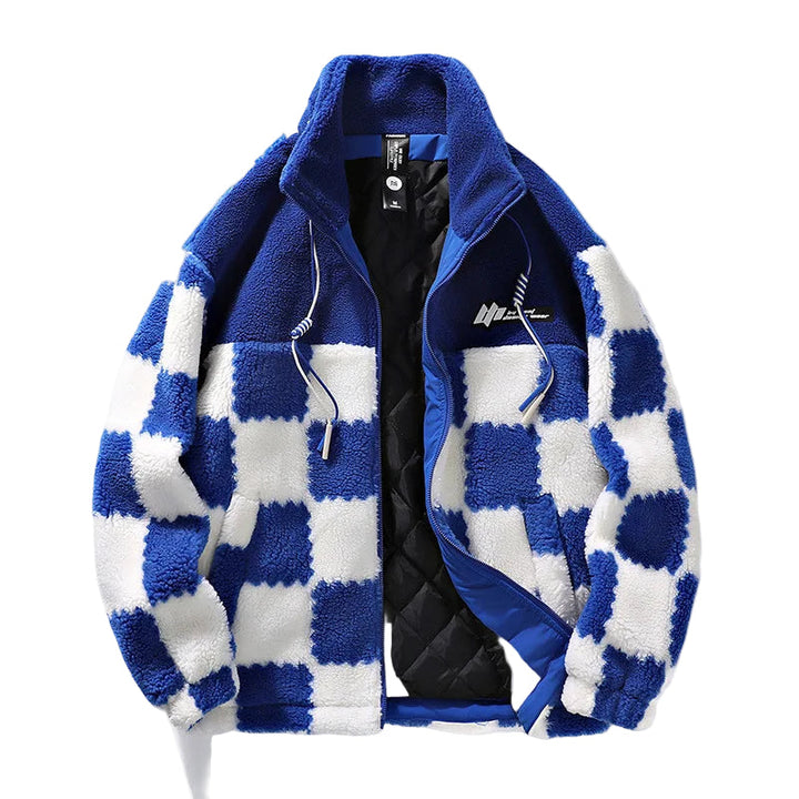 Lune London | Men's Fleece Jacket - Water Repellent Checkerboard Winter