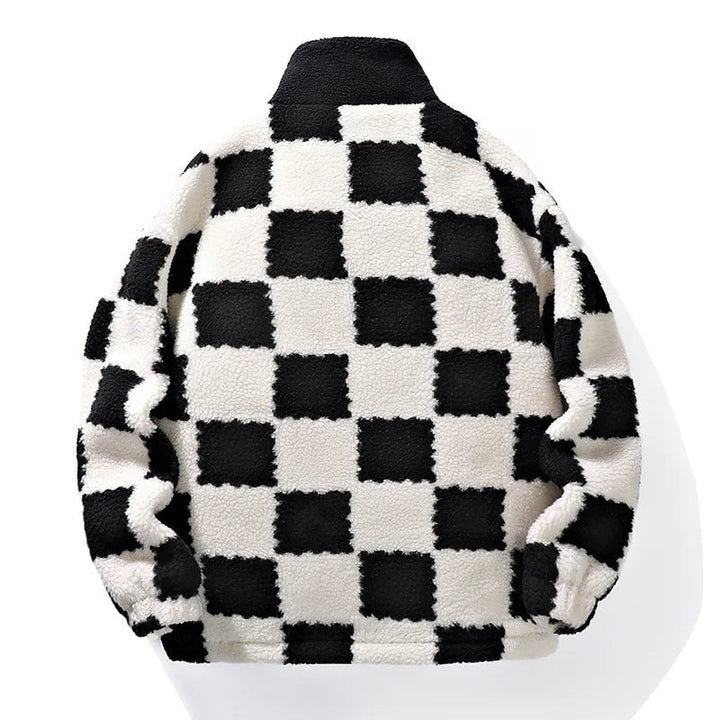 Lune London | Men's Fleece Jacket - Water Repellent Checkerboard Winter