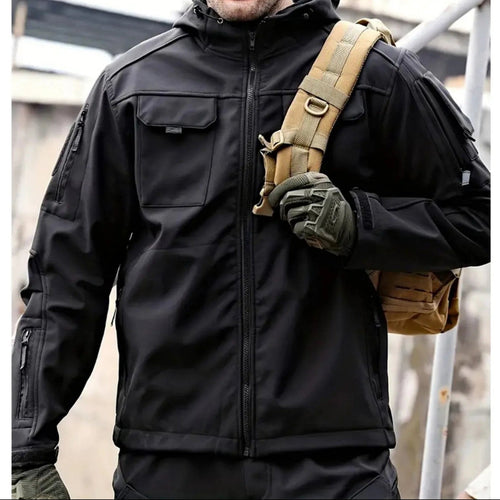 Amarae | Men's Winter Softshell Jacket - With Hood, Water Repellent