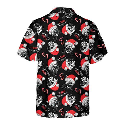 Amarae | Merry Christmas Black Hawaiian Shirt, Fun Christmas Cats Shirt, Best Christmas Gift Idea