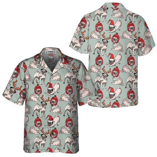 Amarae | Merry Christmas Pug Dog Hawaiian Shirt, Funny Christmas Shirt, Christmas Gift for Dog Lovers