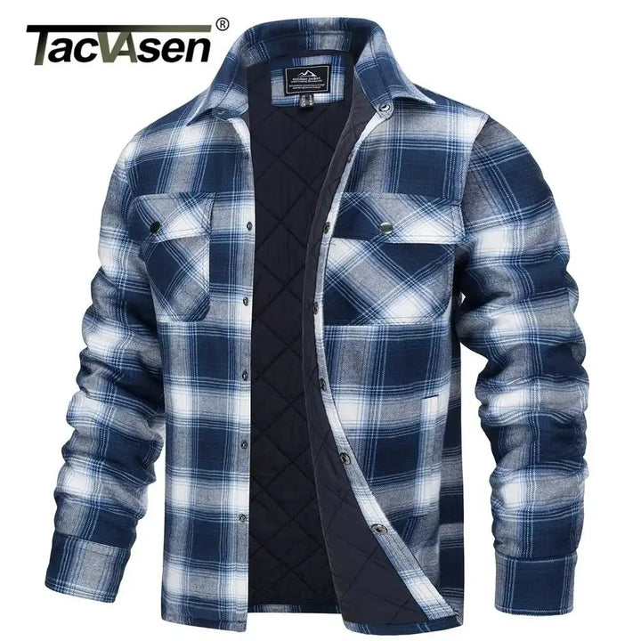 Amarae | Flannel Jacket - Warm winter coat with quilted lining, 5 pockets and adjustable cuffs